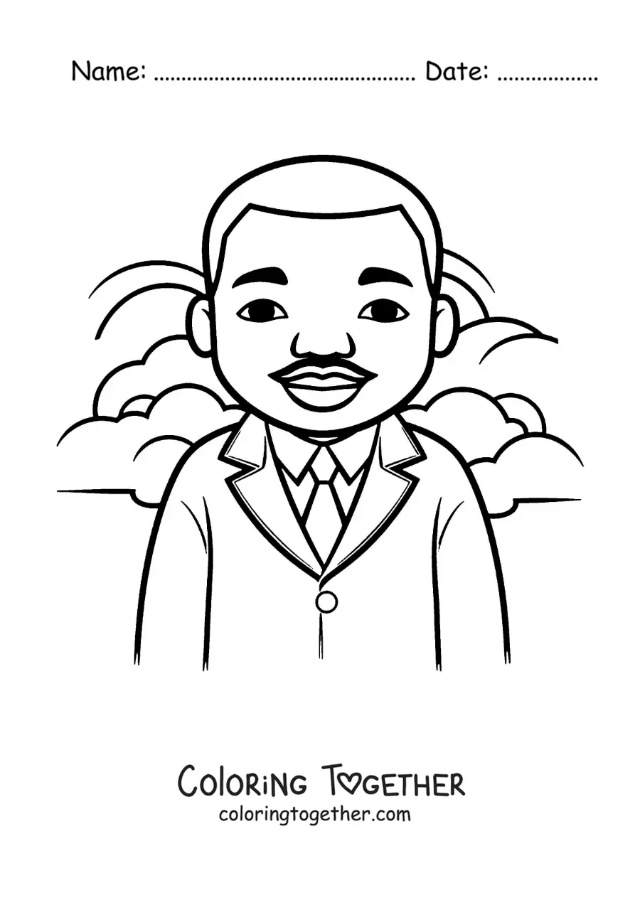 Coloring page of cartoon Martin Luther King