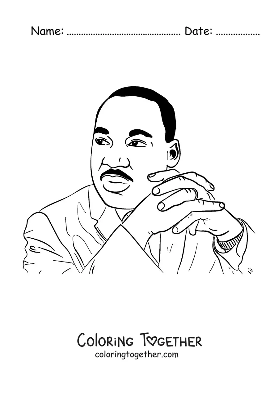 Coloring page of Martin Luther King Jr