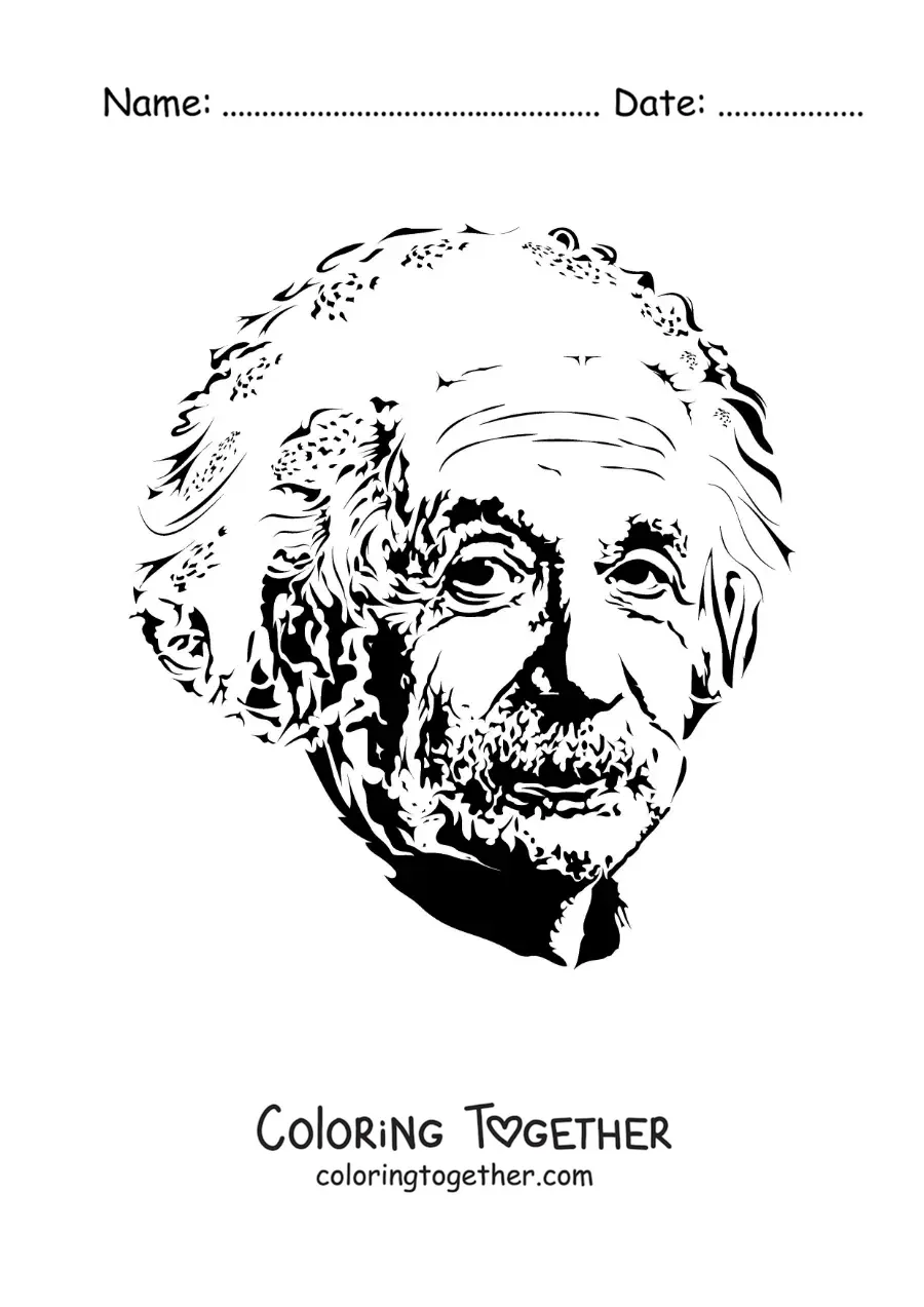 Coloring page of Albert Einstein