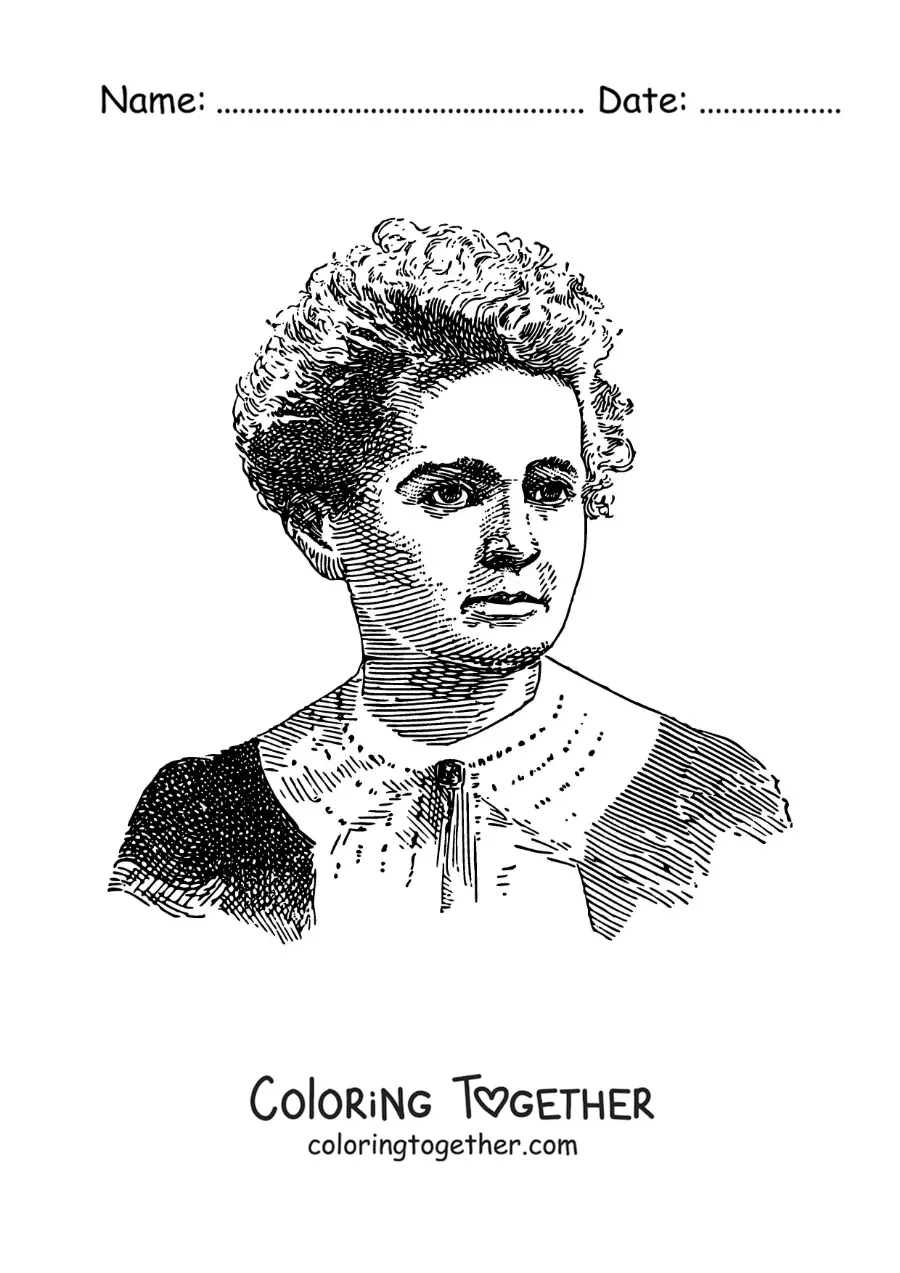 Coloring page of Marie Curie