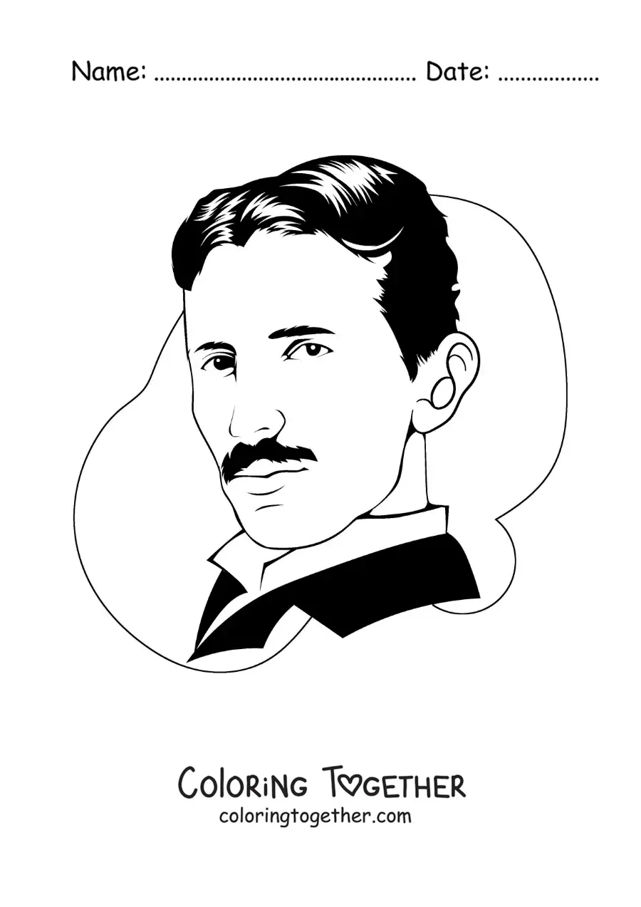 Coloring page of Nikola Tesla