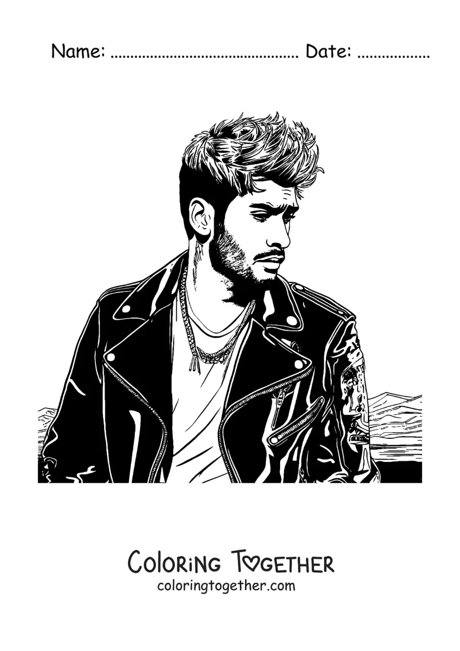 Coloring page of Zayn Malik