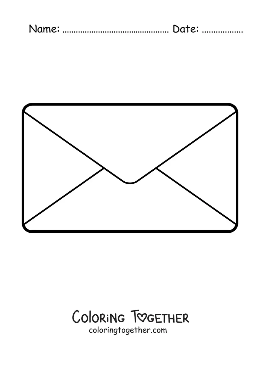 Coloring page of an envelope