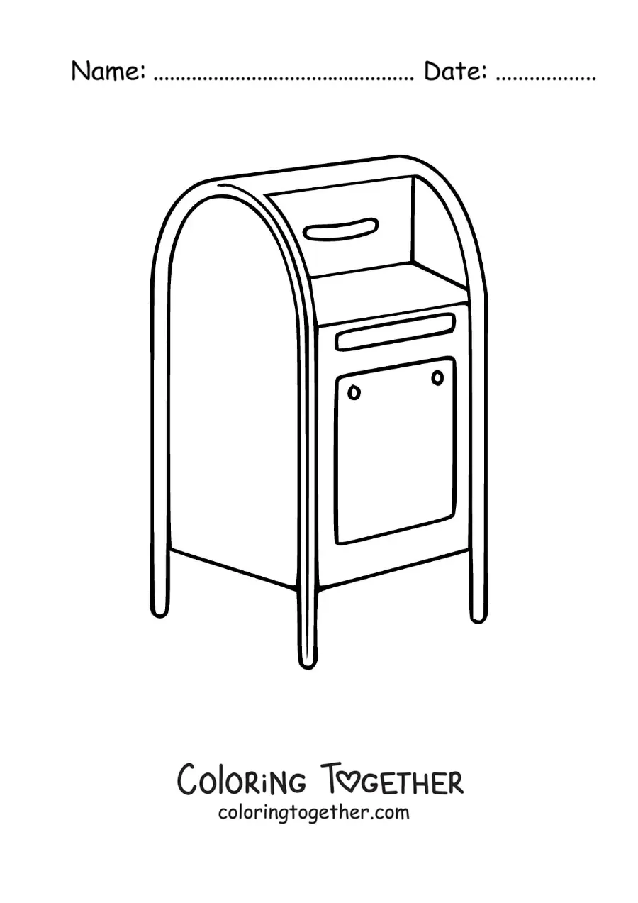 Coloring page of a mailbox