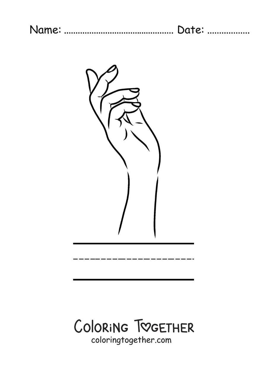 Coloring page of an educational activity for kids about the sense of touch