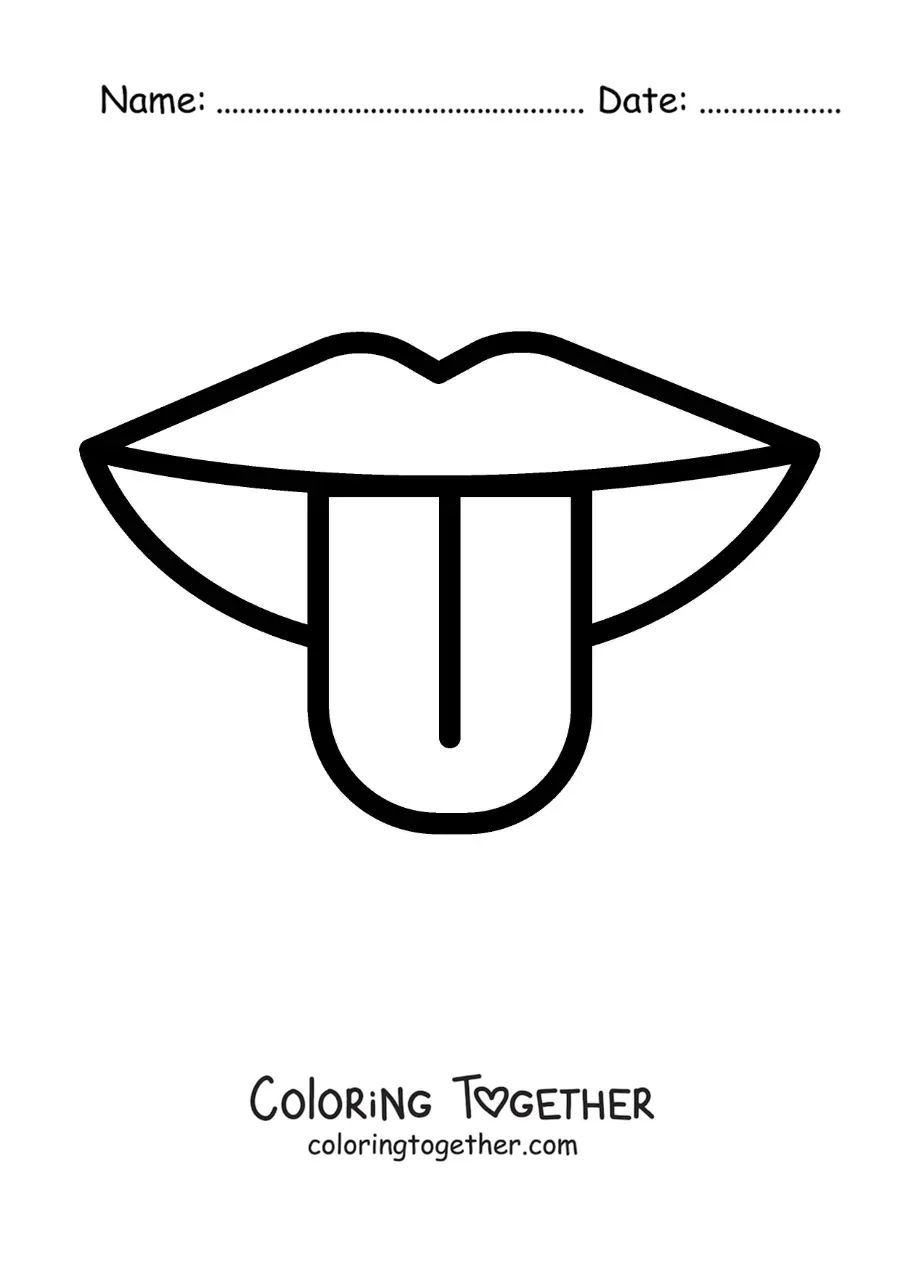Coloring page of a tongue