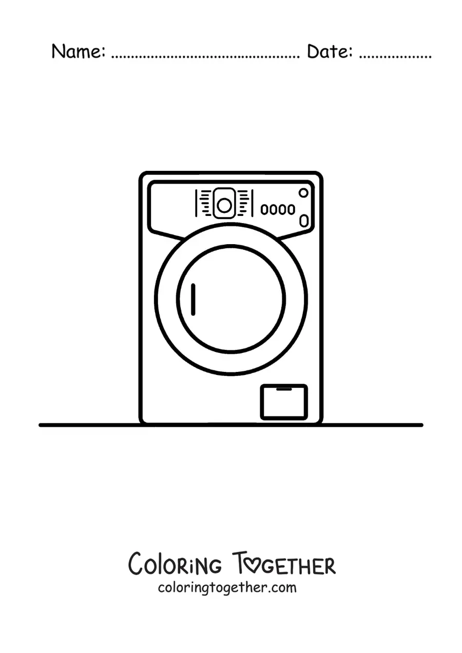 Coloring page of a washing machine