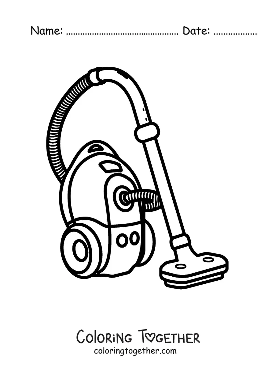 Coloring page of a vacuum cleaner