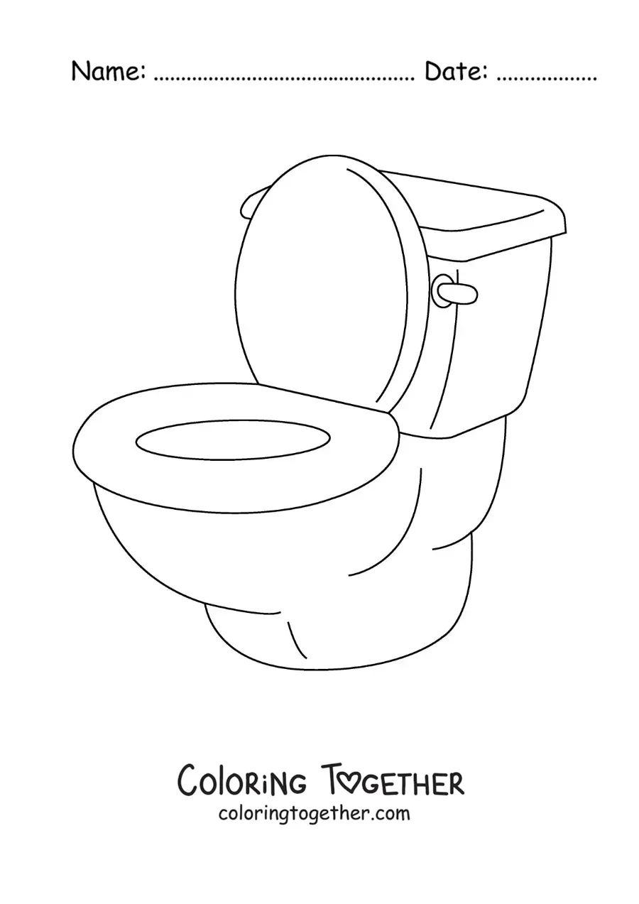 Coloring page of the toilet bowl