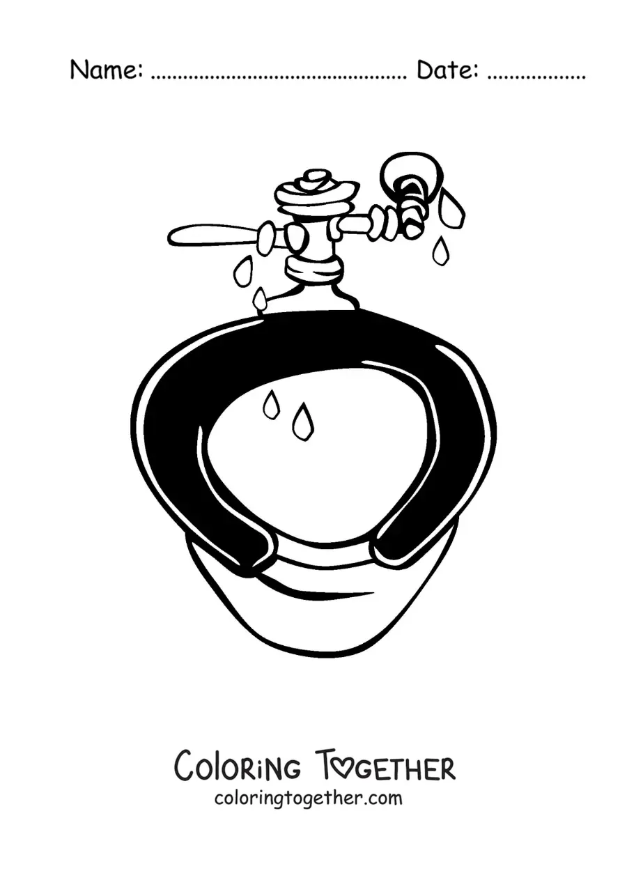 Coloring page of a toilet