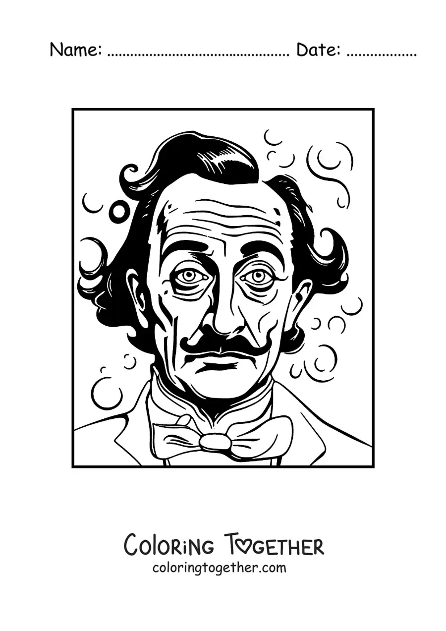 Coloring page of Salvador Dali
