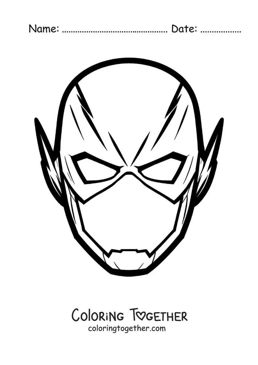 Coloring page of a Flash mask