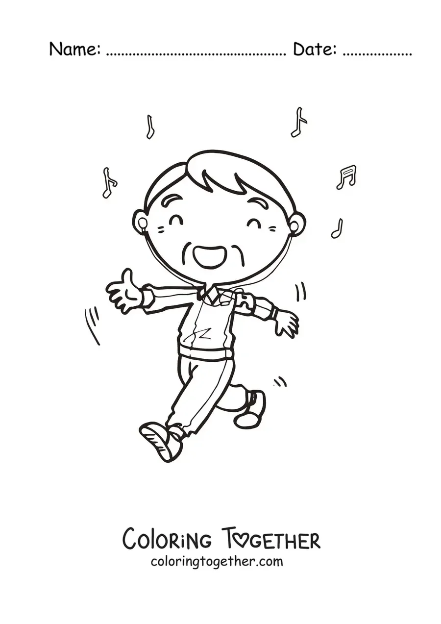Coloring page of a grandpa working out