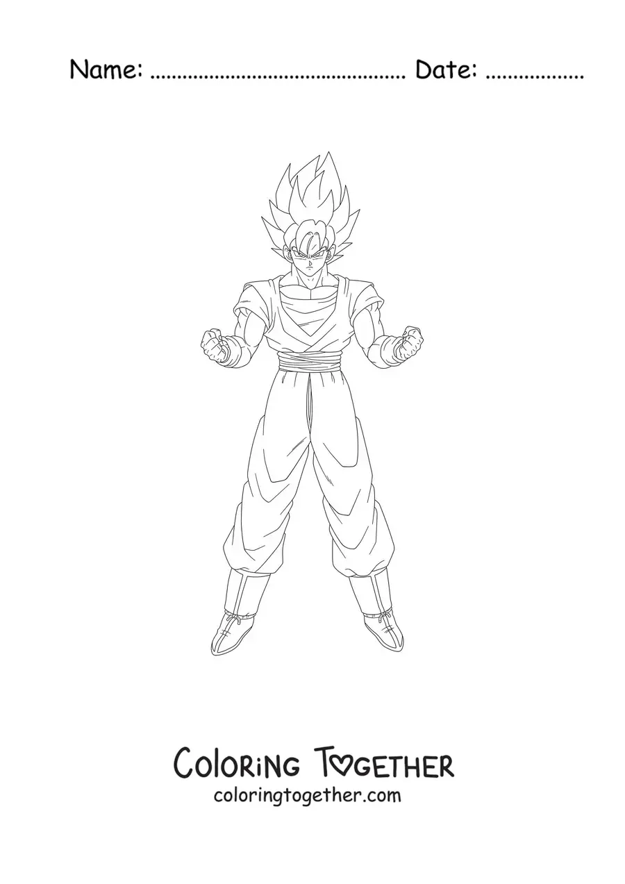 Coloring page of Super Saiyan Goku