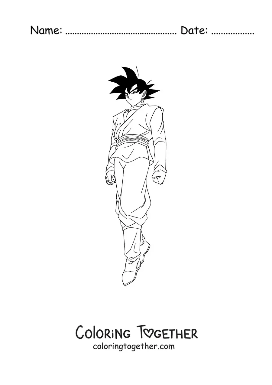 Coloring page of Goku Black