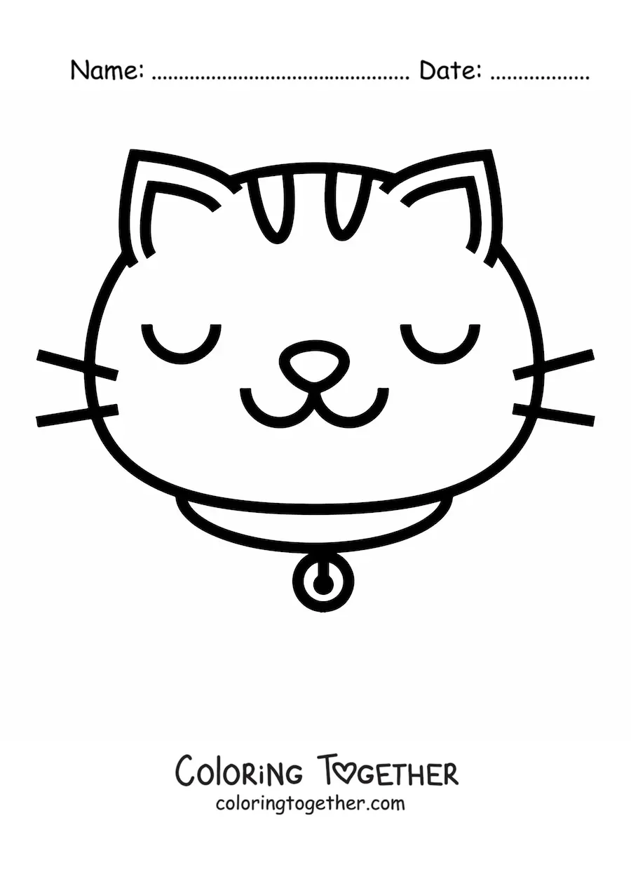 Coloring page of a cat's face