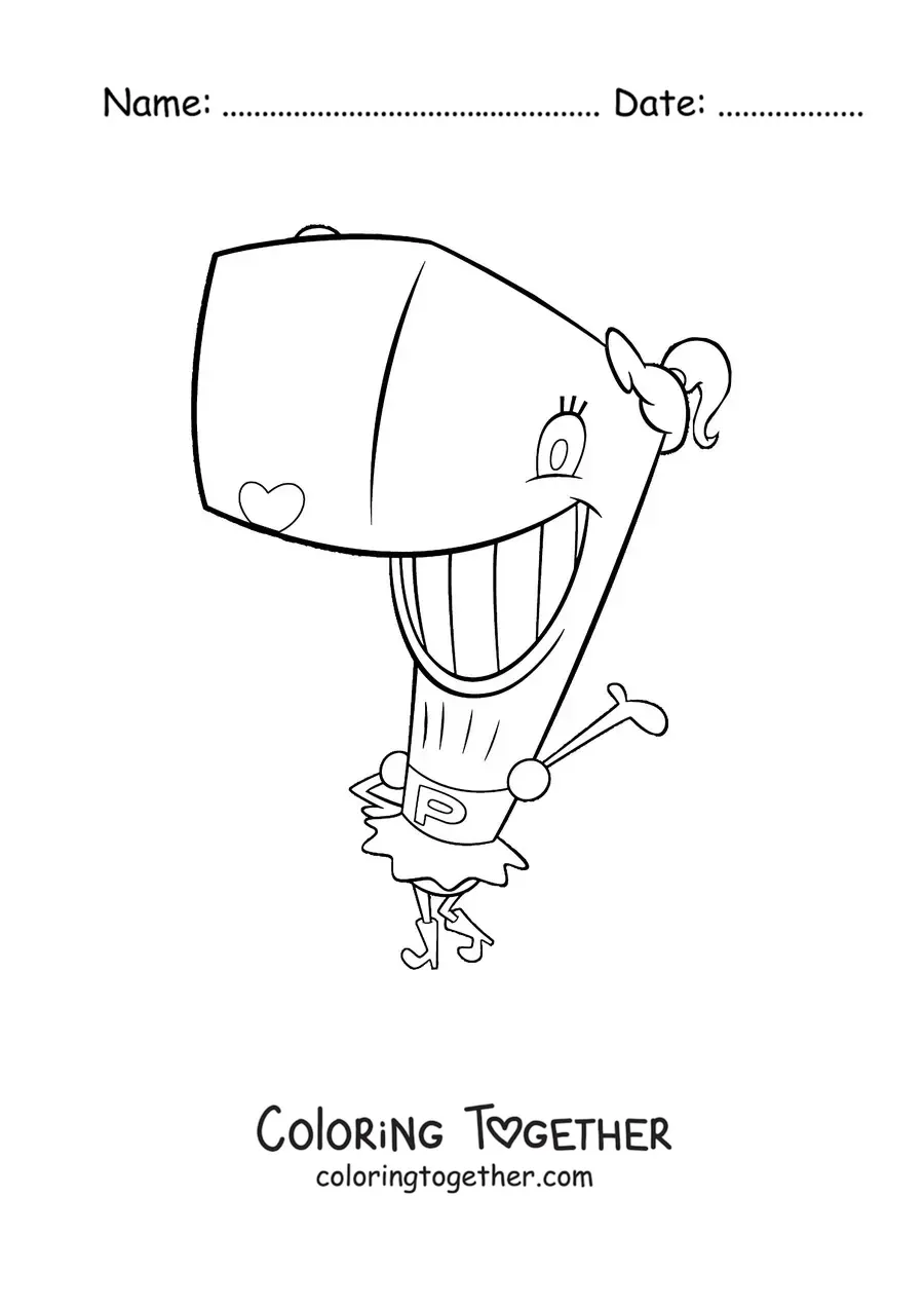 Coloring page of Pearl smiling