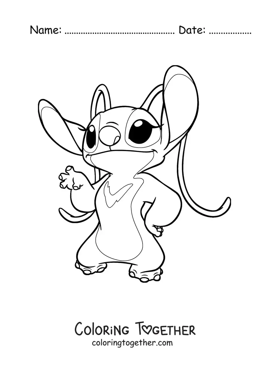 Coloring page of Stitch's girlfriend