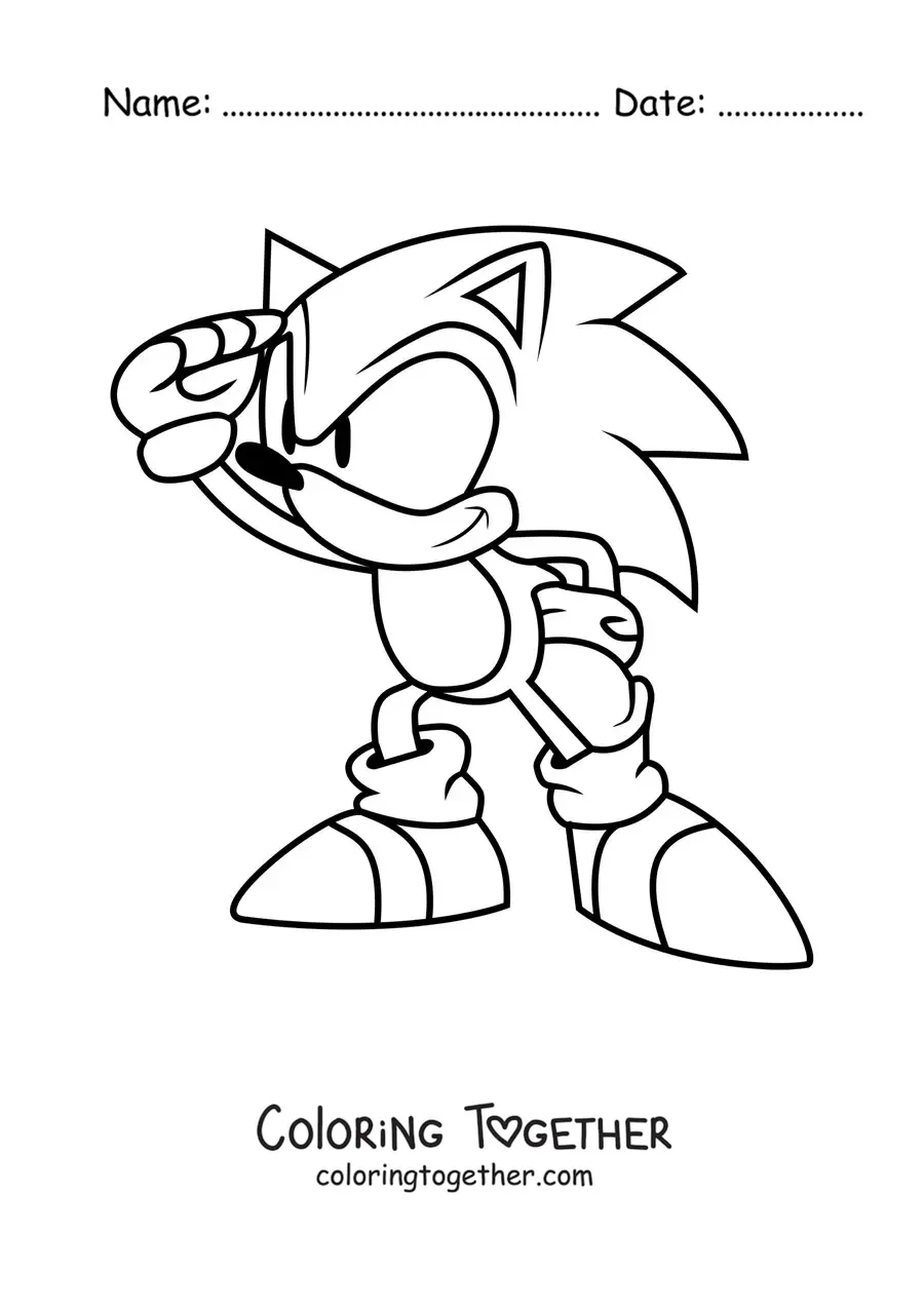 Coloring page of classic Sonic