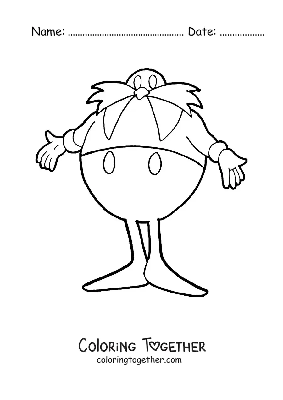 Coloring page of Doctor Eggman from Sonic