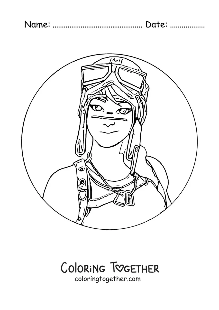 Coloring page of the Renegade Raider from Fortnite