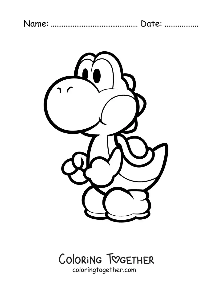 Coloring page of Yoshi from Mario Bros