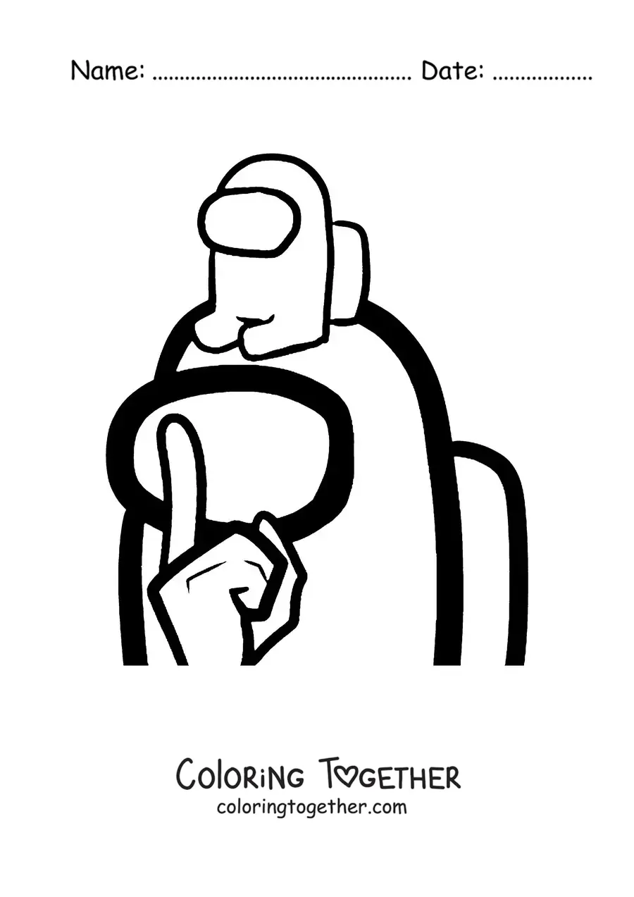 Coloring page of an Among Us impostor with its child