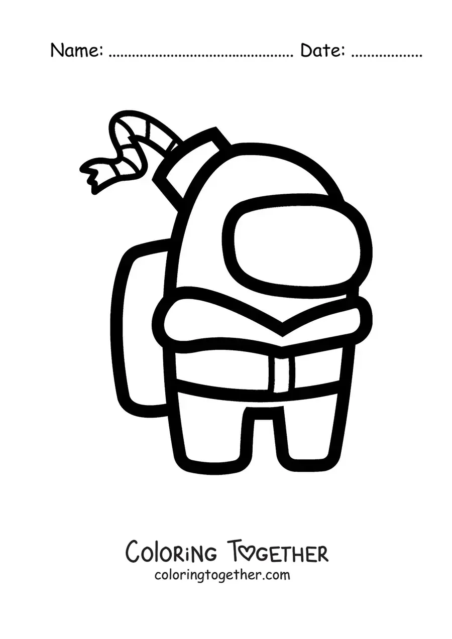 Coloring page of an Among Us crewmate