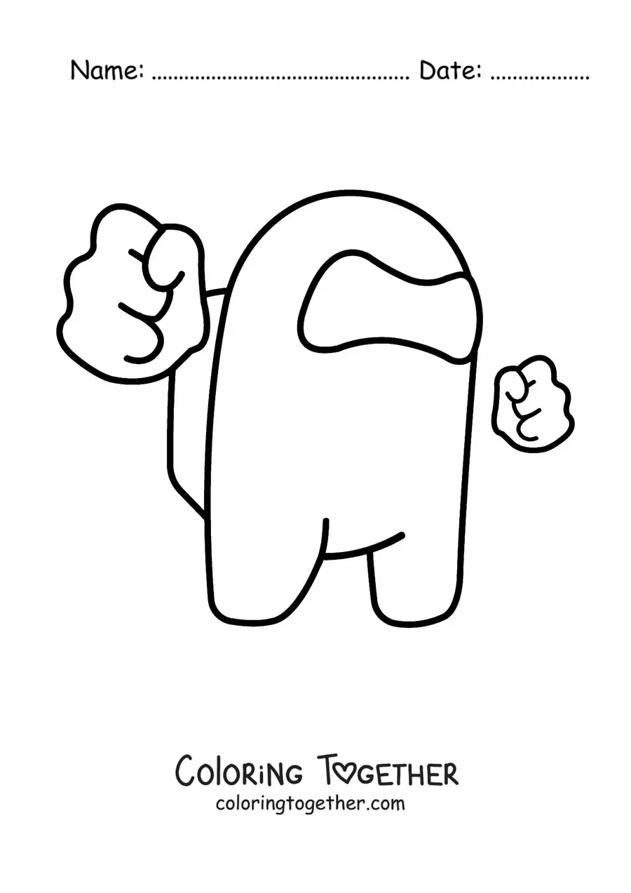 Coloring page of an Among Us killer