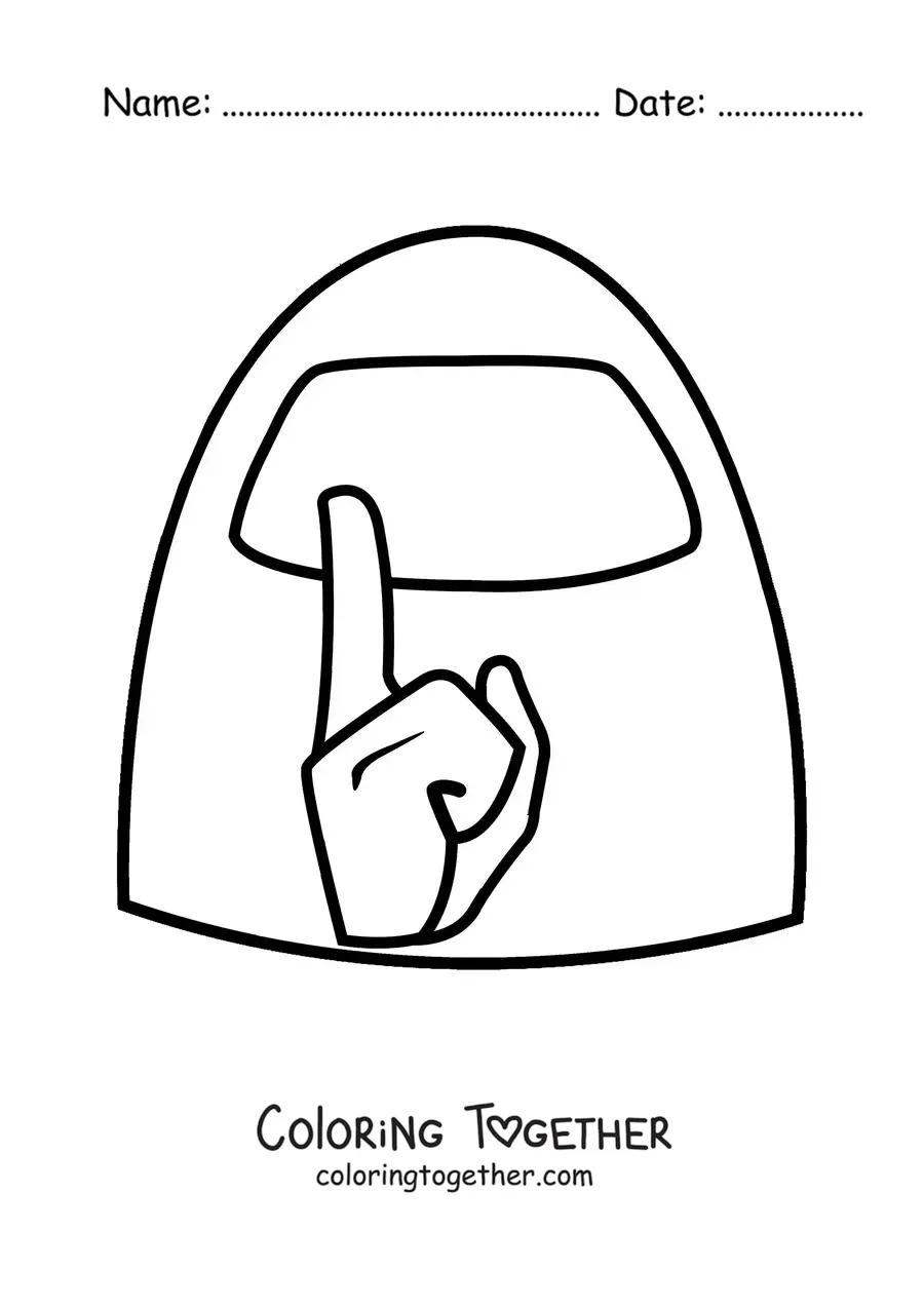 Coloring page of an Among Us impostor