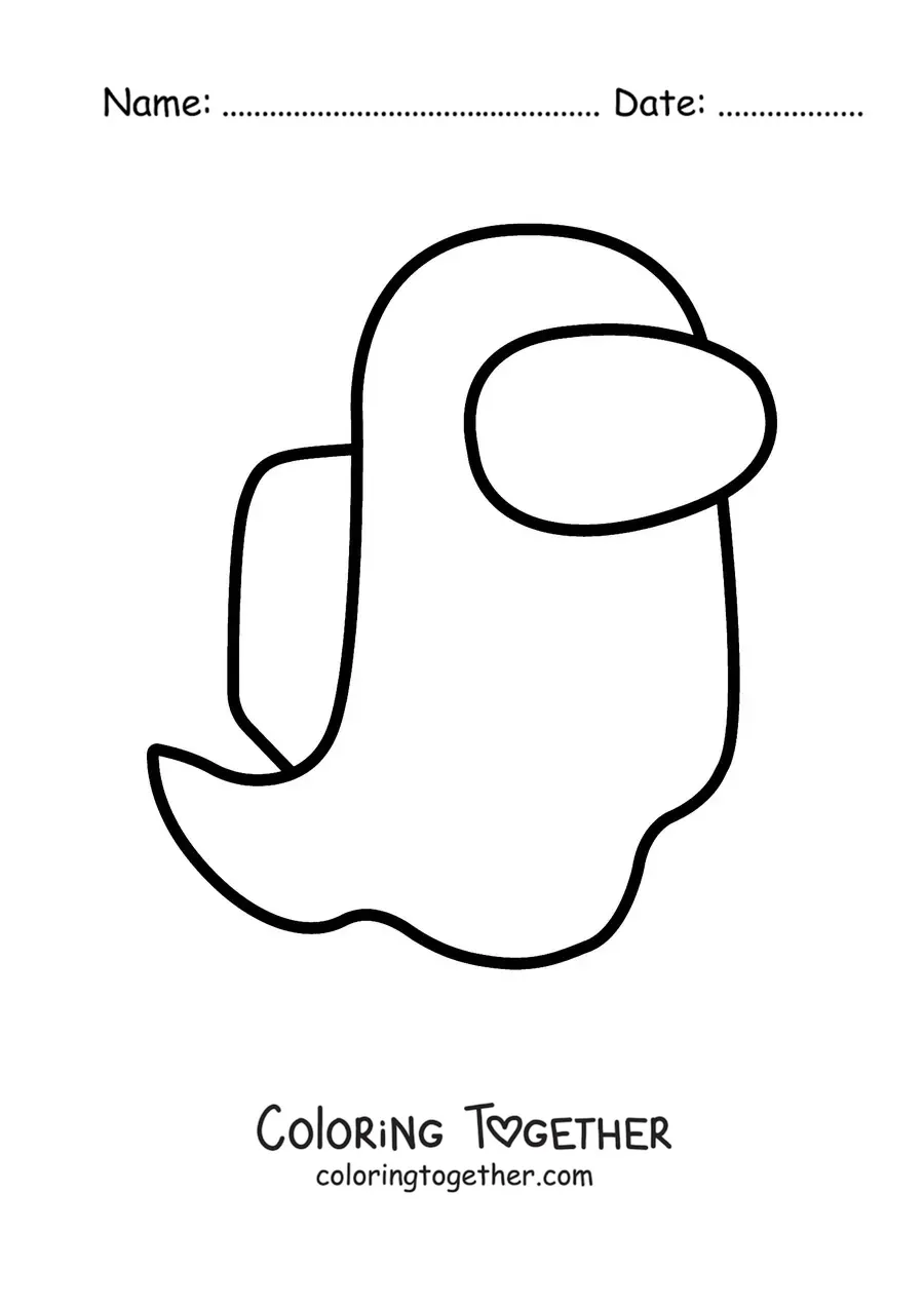 Coloring page of an Among Us ghost