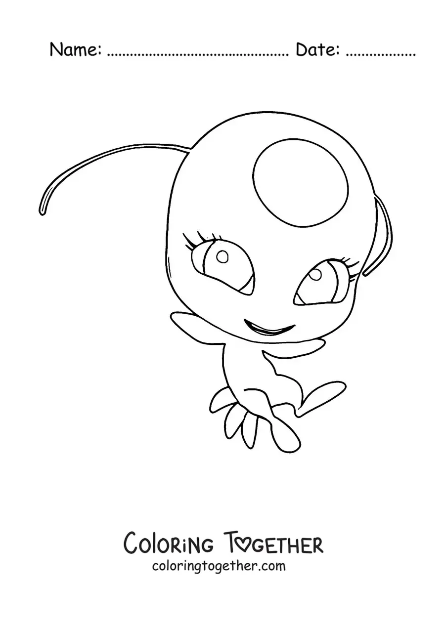 Coloring page of Tikki from Miraculous Ladybug