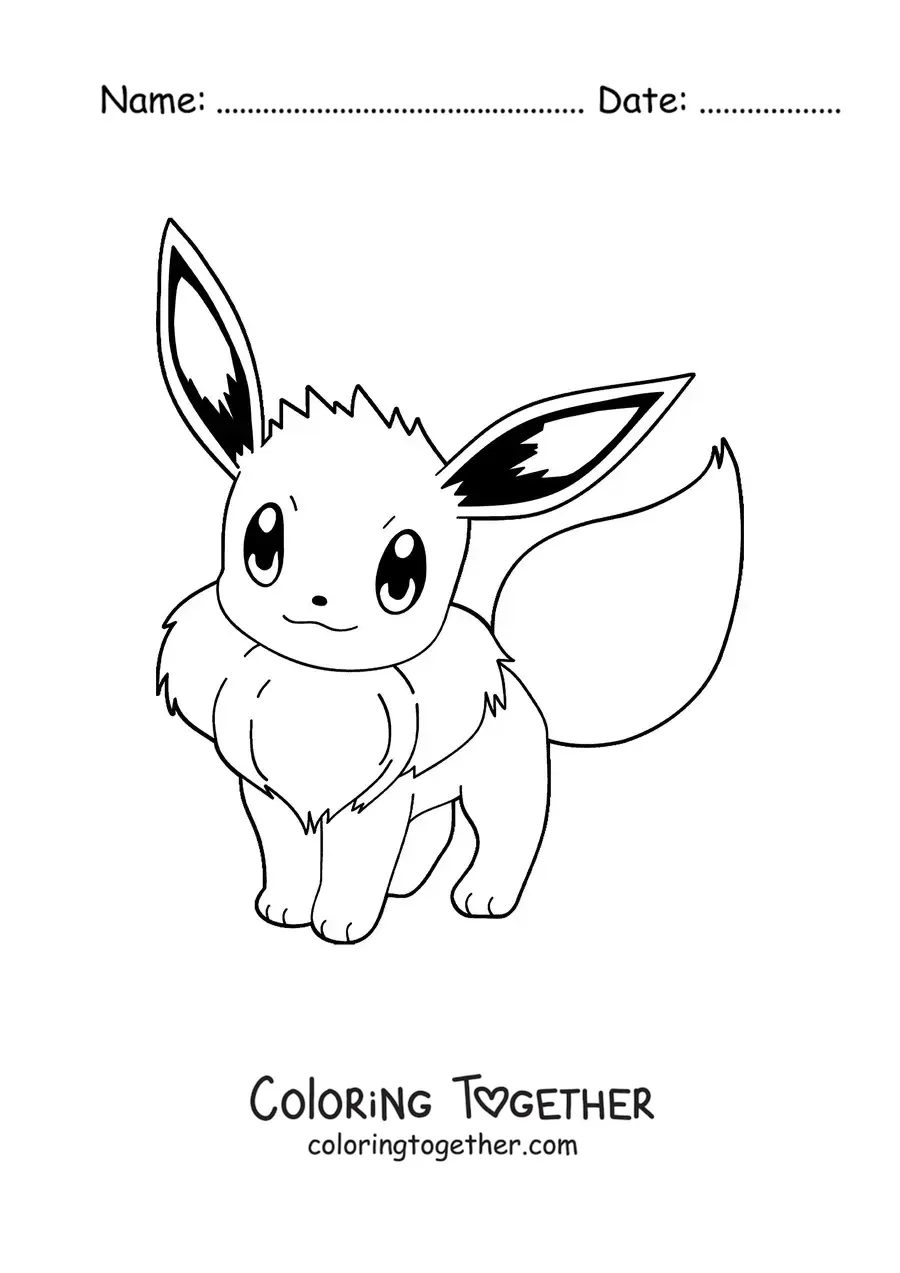 Coloring page of the Pokemon Eevee