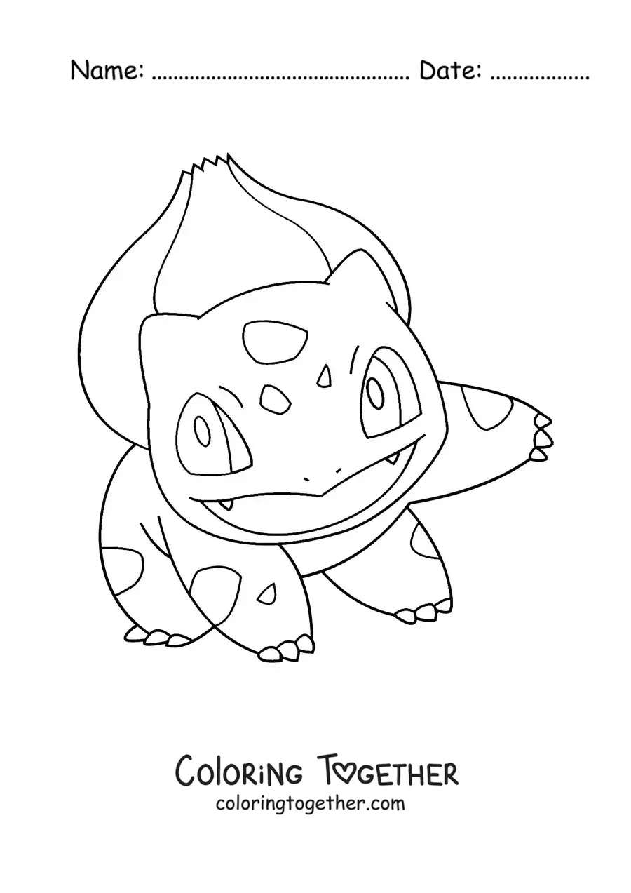 Coloring page of the Pokemon Bulbasaur