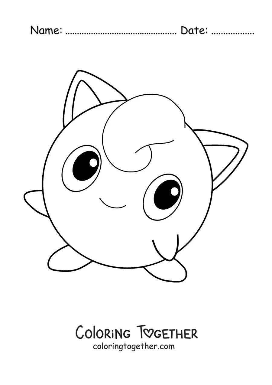 Coloring page of the Pokemon Jigglypuff