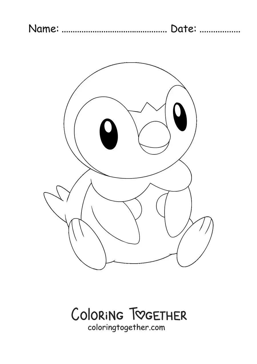 Coloring page of the Pokemon Piplup