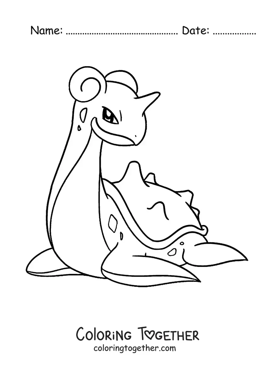 Coloring page of the Pokemon Lapras