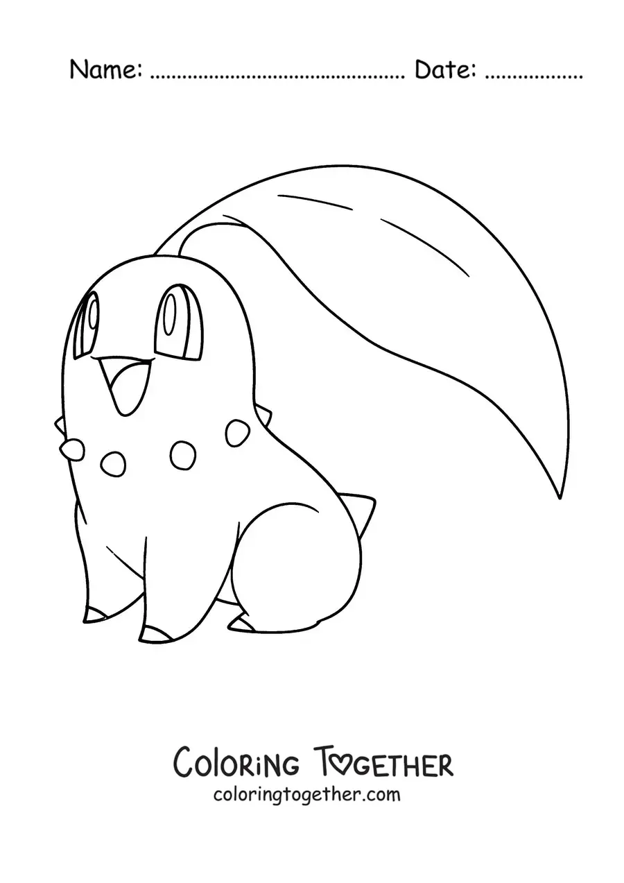 Coloring page of the Pokemon Chikorita