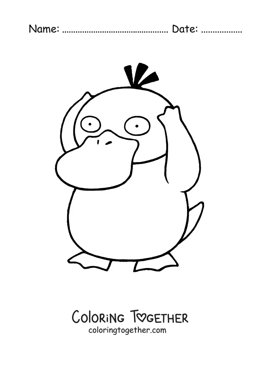 Coloring page of the Pokemon Psyduck