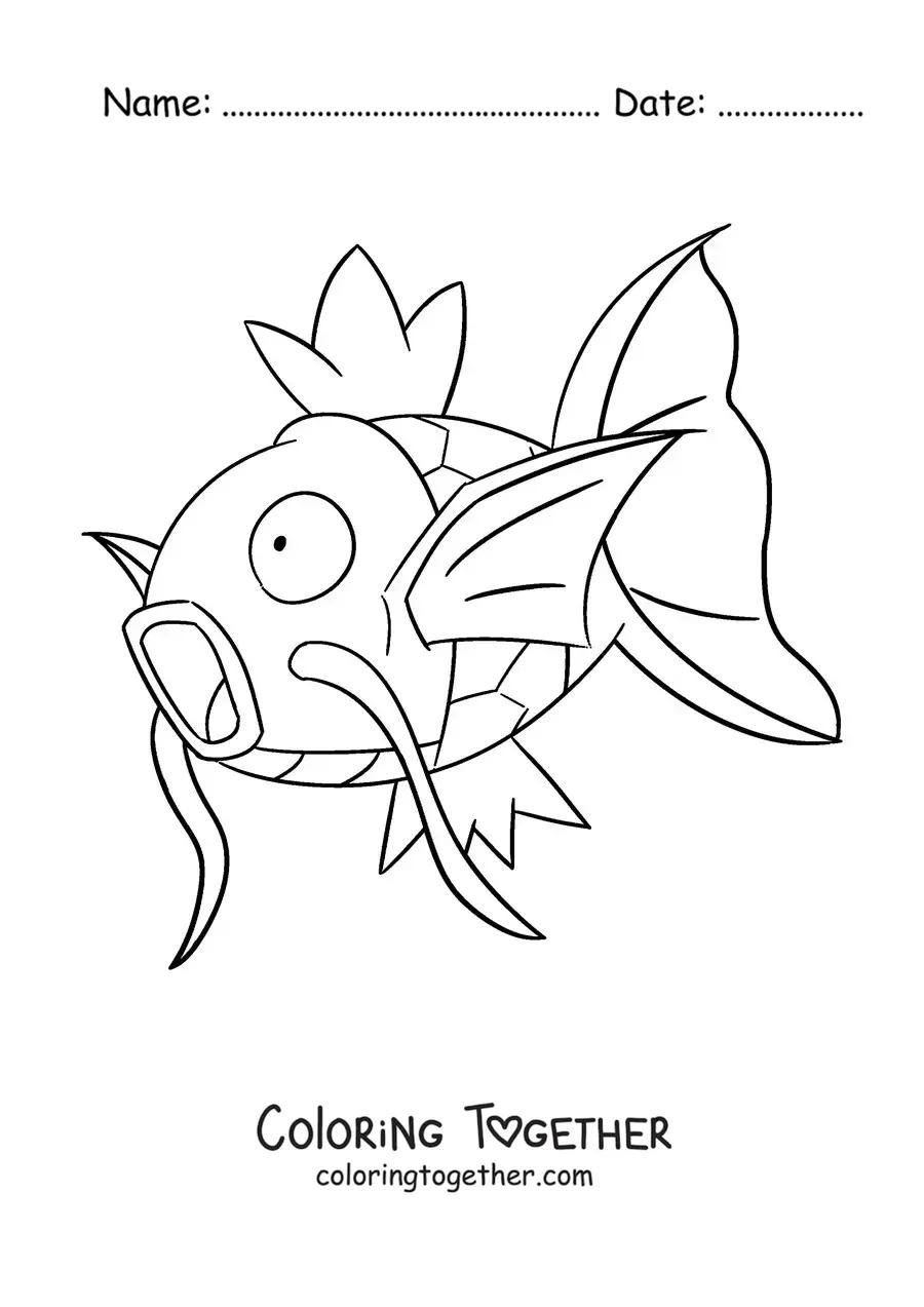 Coloring page of the Pokemon Magikarp