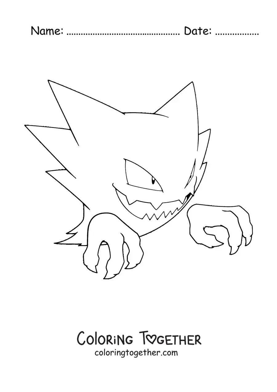 Coloring page of the Pokemon Haunter