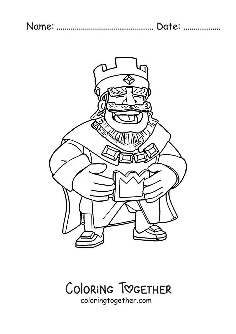 Coloring page of the King from Clash Royale