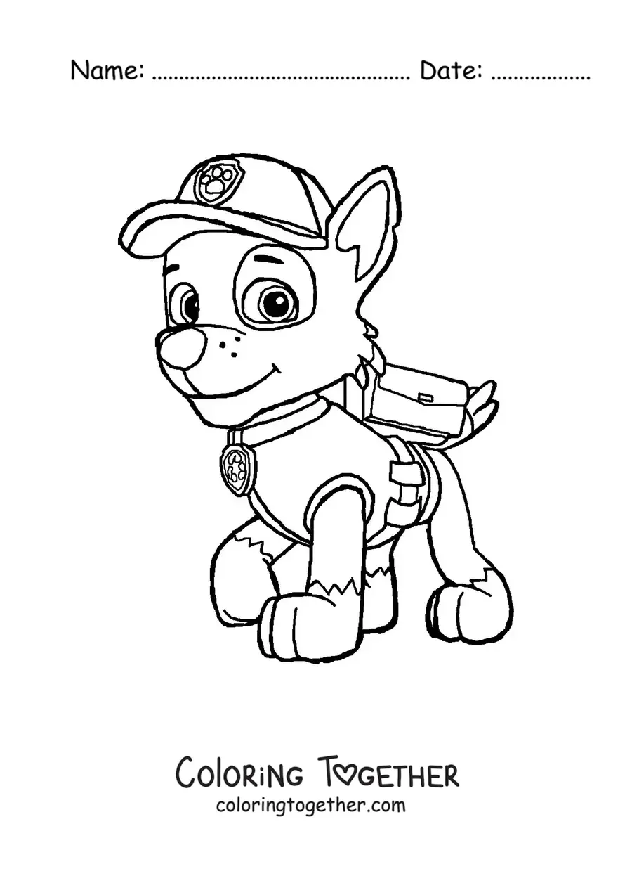 Coloring page of Rocky from Paw Patrol