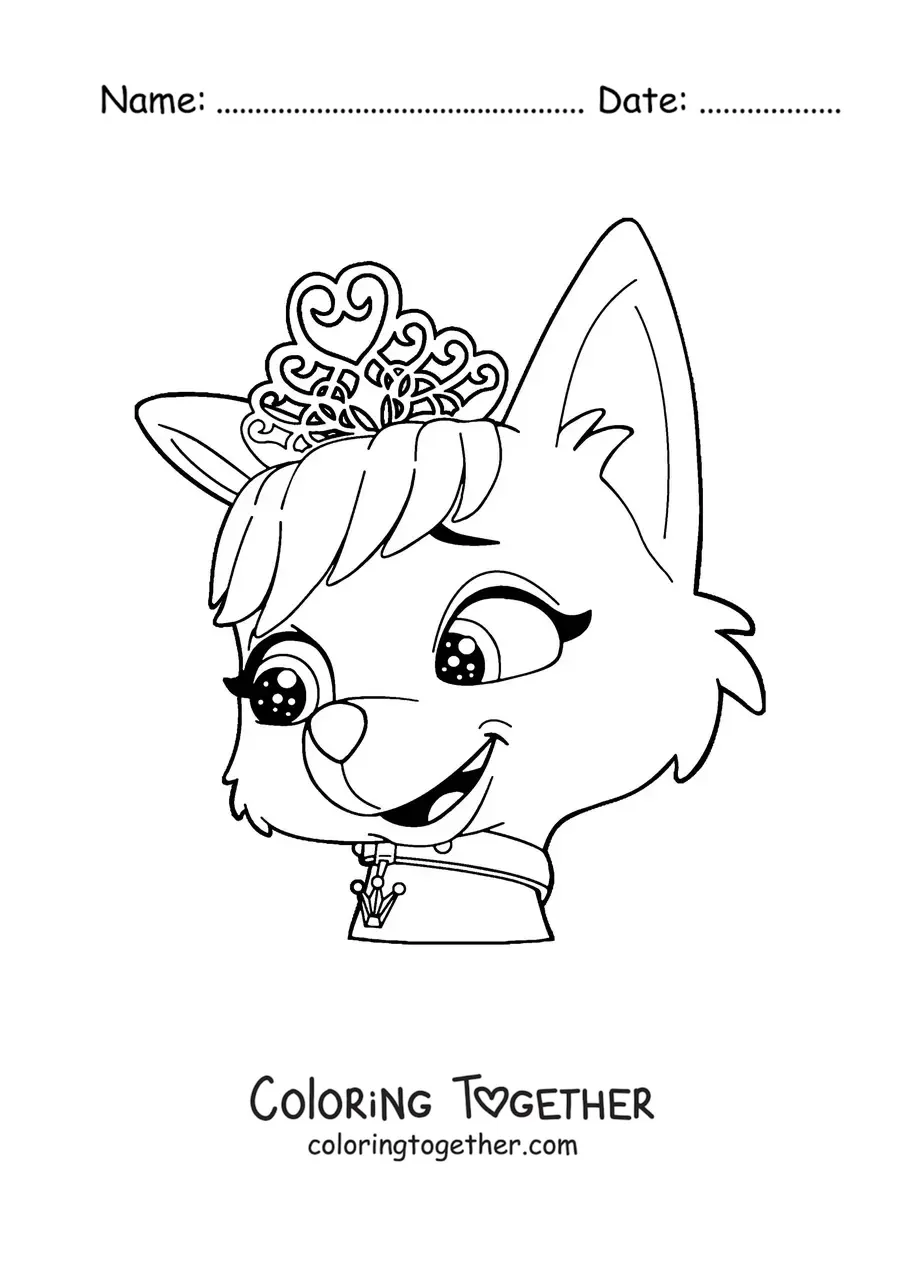 Coloring page of Sweetie's face from Paw Patrol