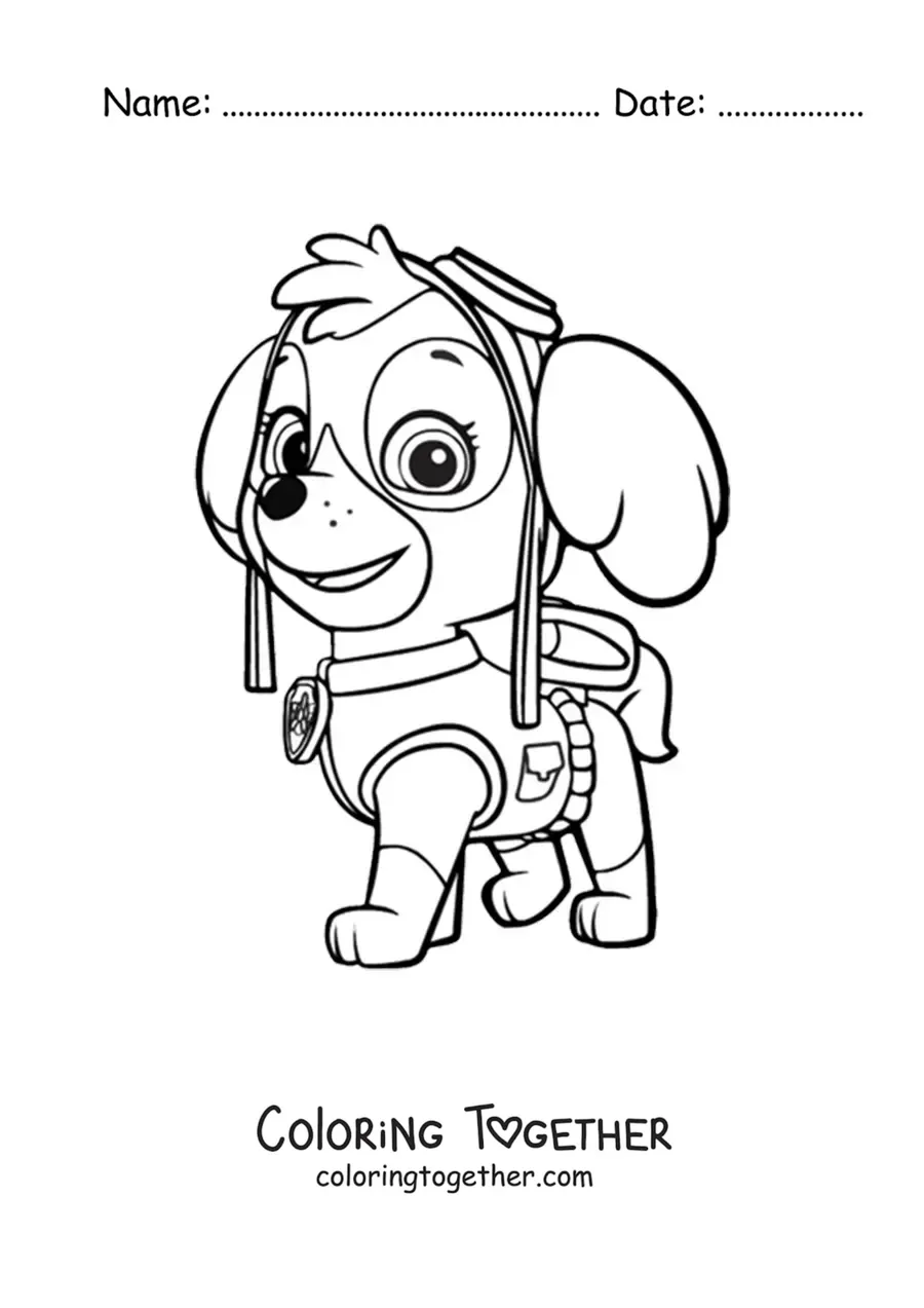 Coloring page of Skye from Paw Patrol