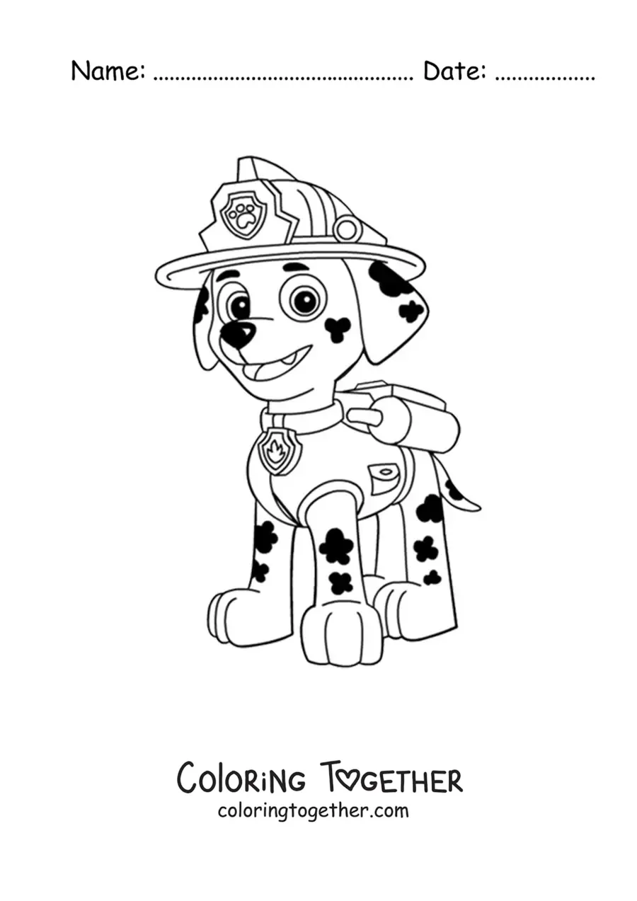 Coloring page of Marshall from Paw Patrol