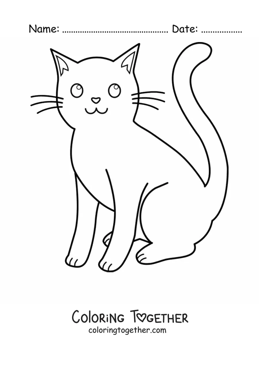 Coloring page of a cat