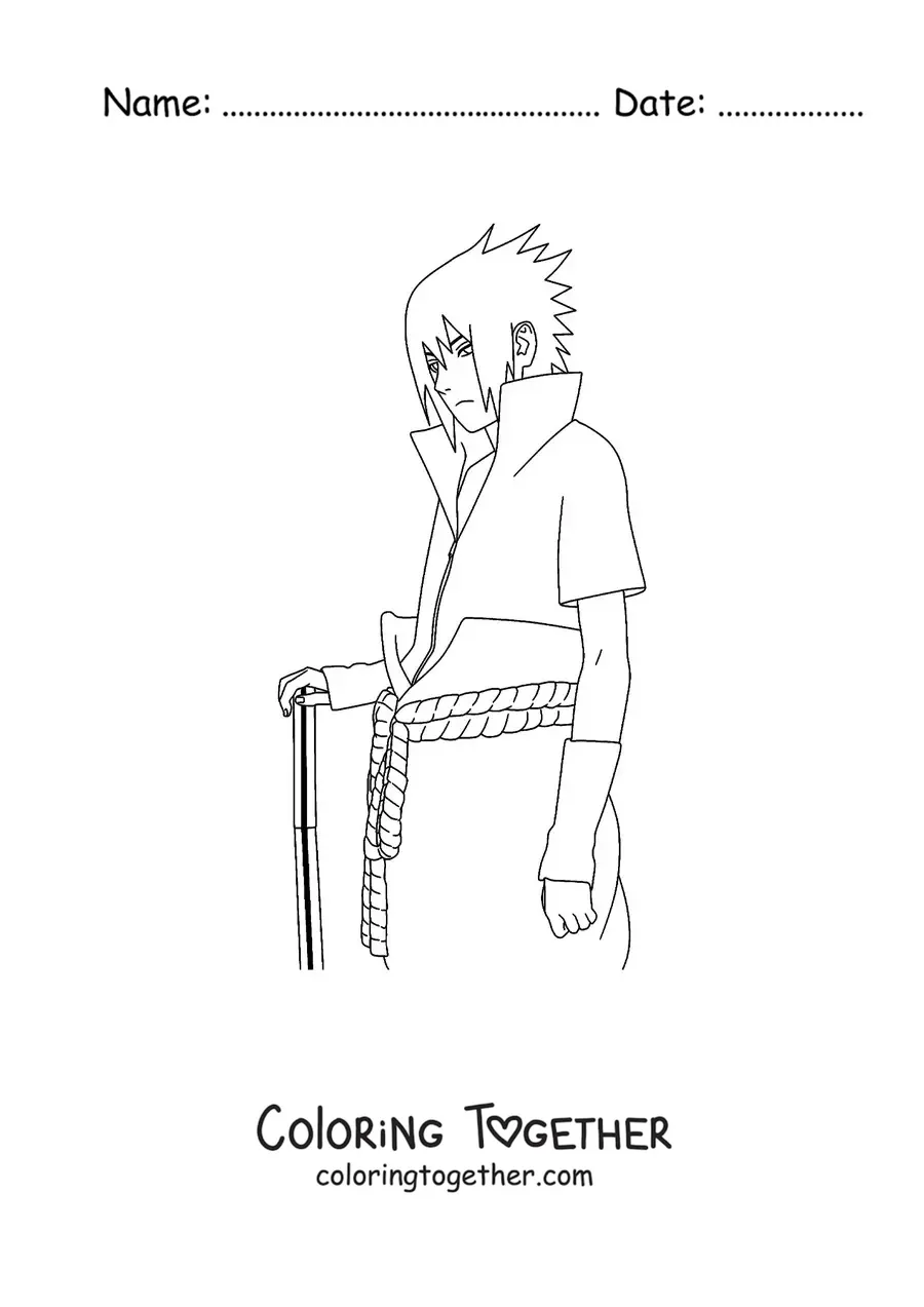 Coloring page of Sasuke Uchiha