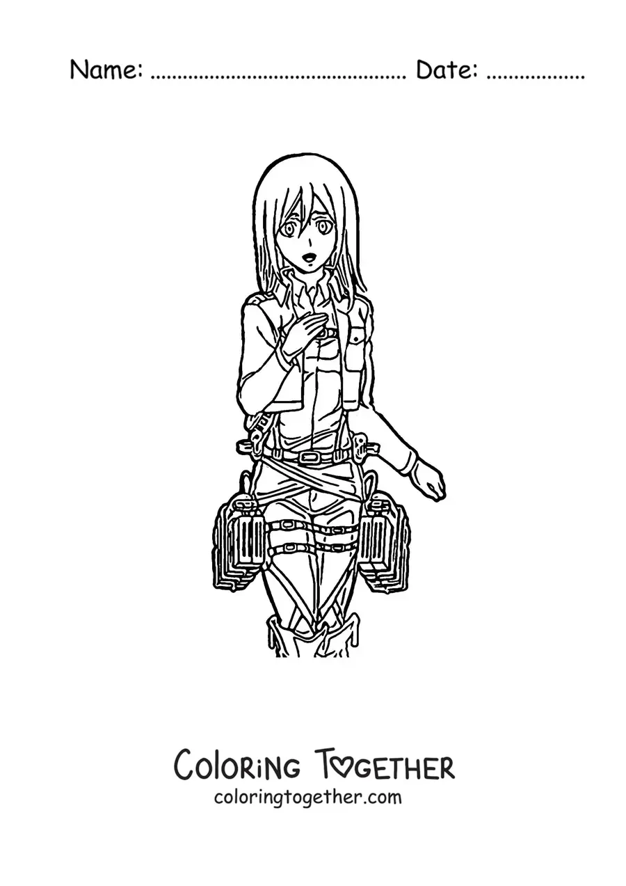 Coloring page of Historia Reiss from Attack On Titan