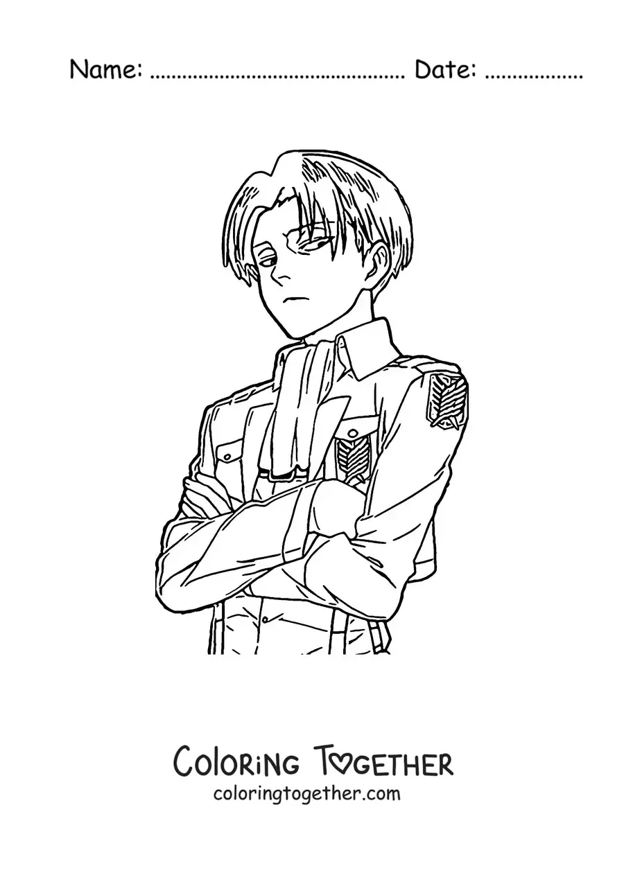 Coloring page of Levi from Attack On Titan